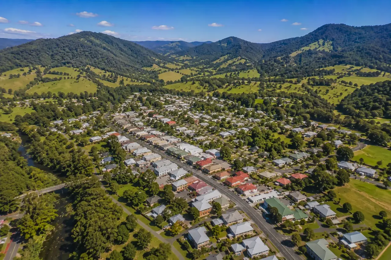 Aerial view of Dorrigo NSW, FHC Refrigeration service area