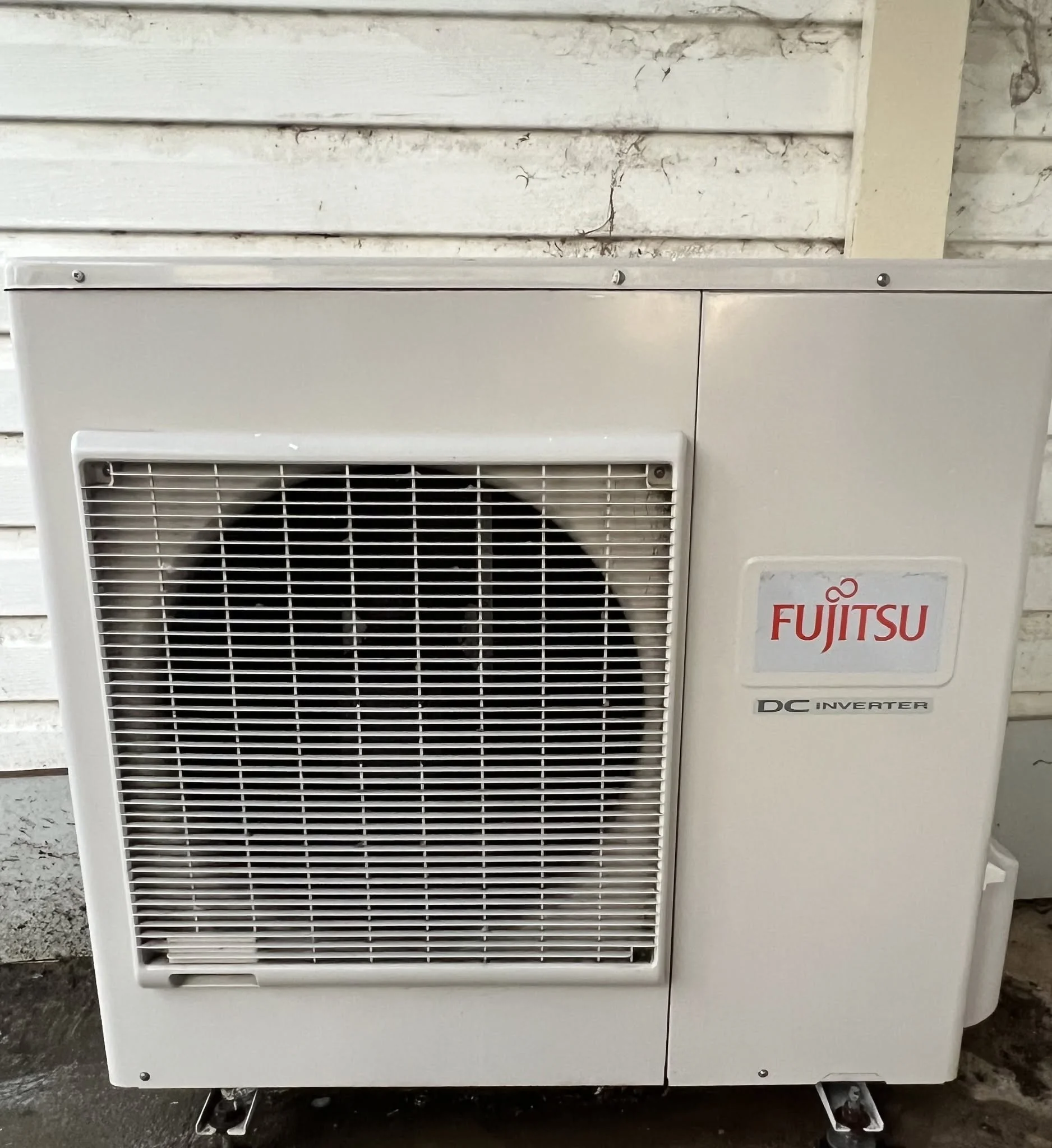 FHC install: freshly commissioned split system with indoor unit and outdoor condenser